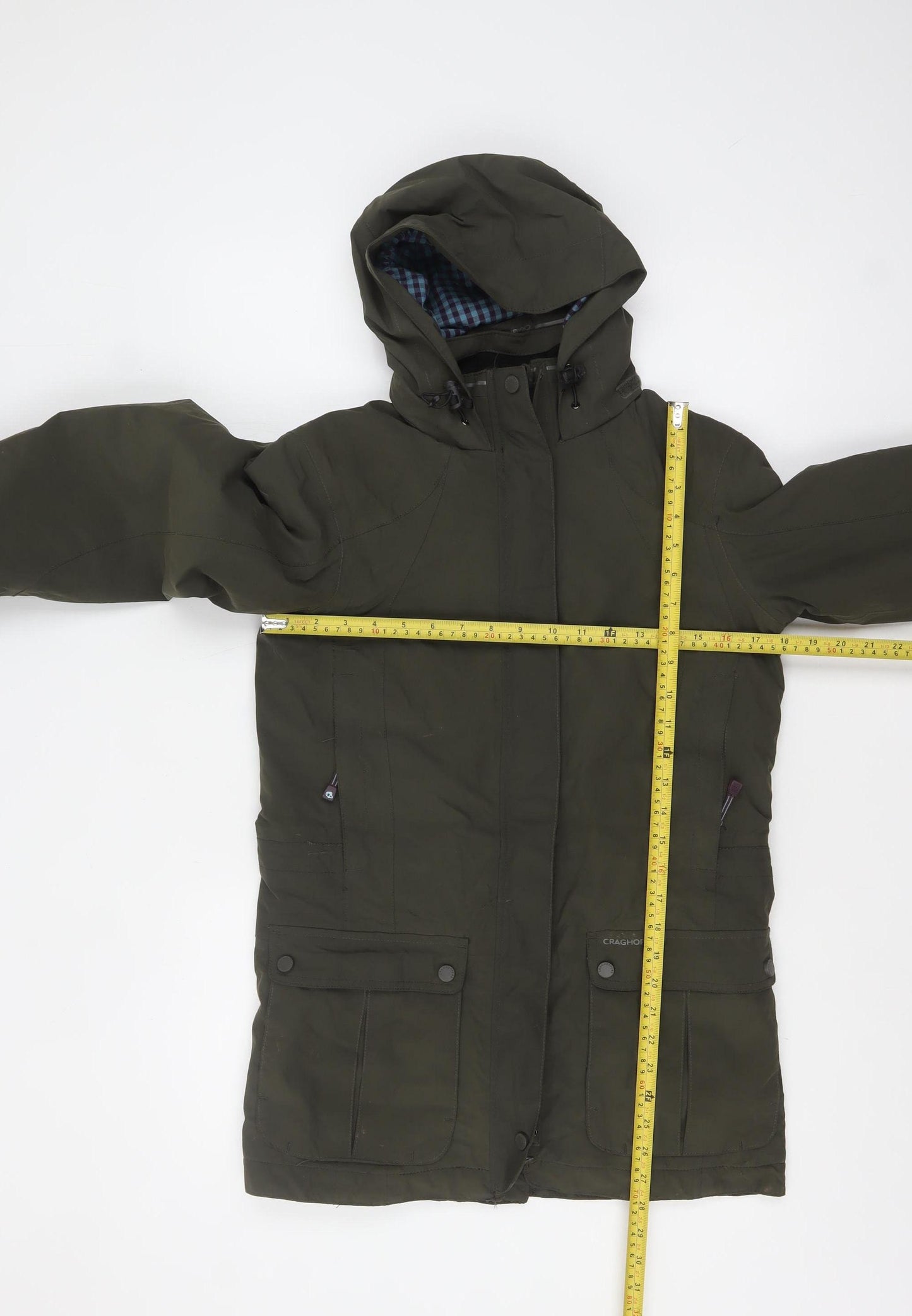 Craghoppers Women's Green Hooded Waterproof Parka Jacket Size 10