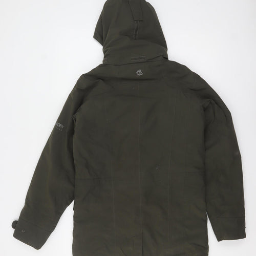 Craghoppers Women's Green Hooded Waterproof Parka Jacket Size 10