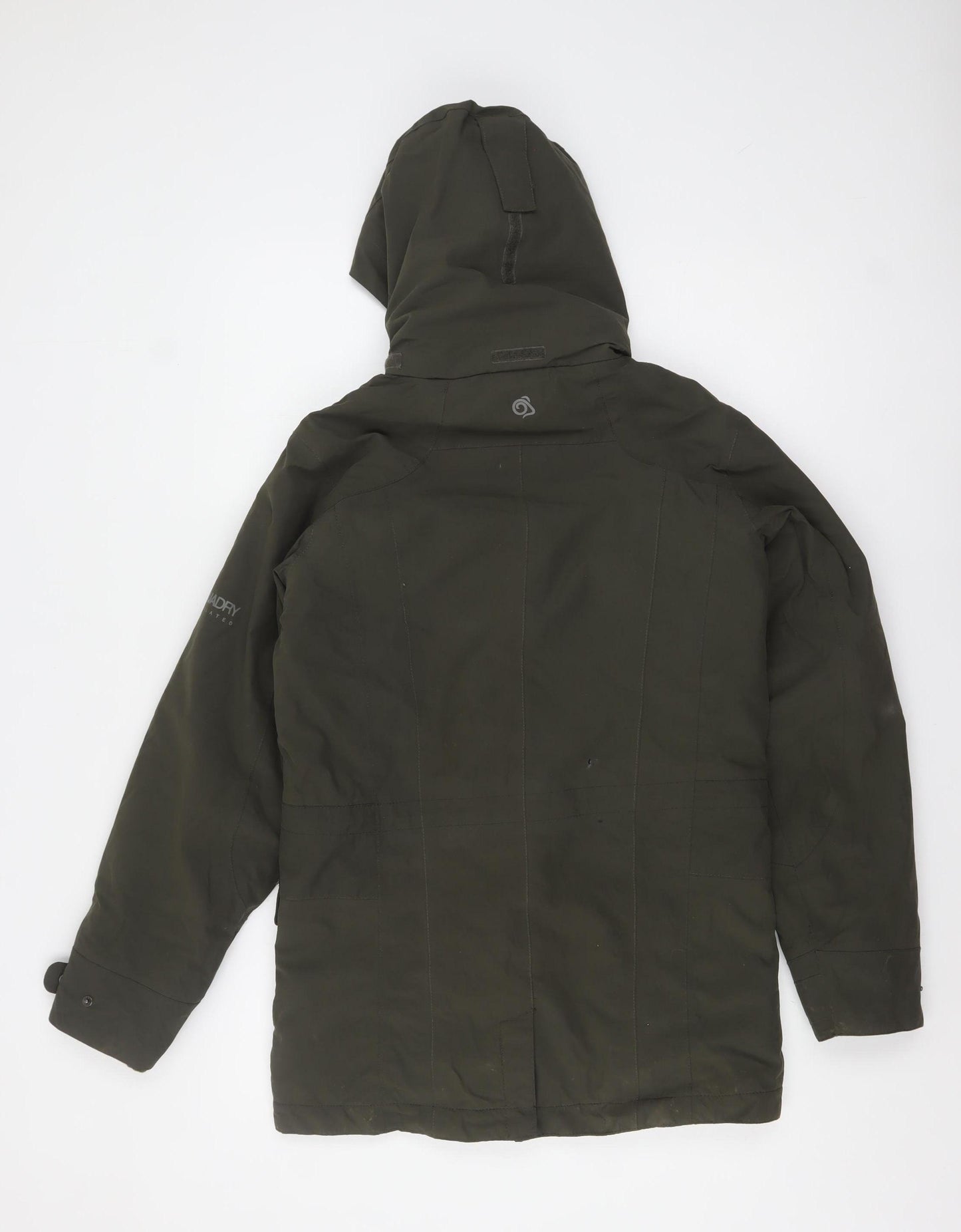 Craghoppers Women's Green Hooded Waterproof Parka Jacket Size 10