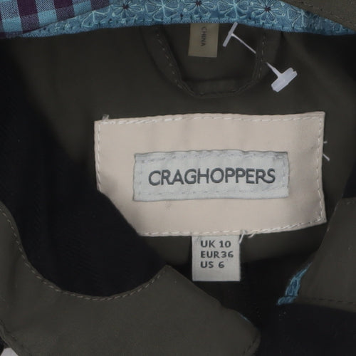Craghoppers Women's Green Hooded Waterproof Parka Jacket Size 10