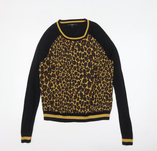 Next Women's Multicoloured Leopard Print Crew Neck Jumper Size 12