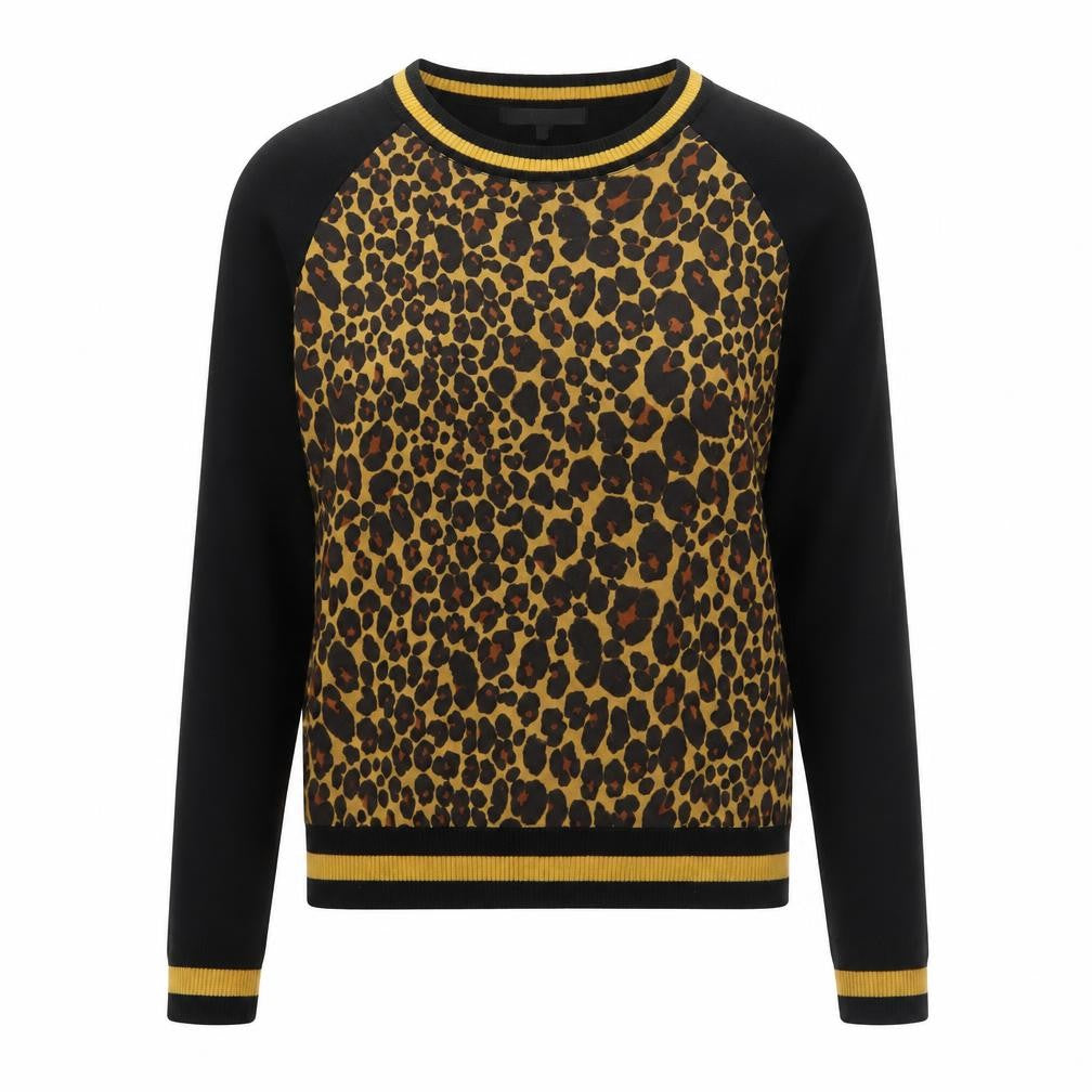 Front view of Next Women's Multicoloured Leopard Print Crew Neck Jumper, size 12
