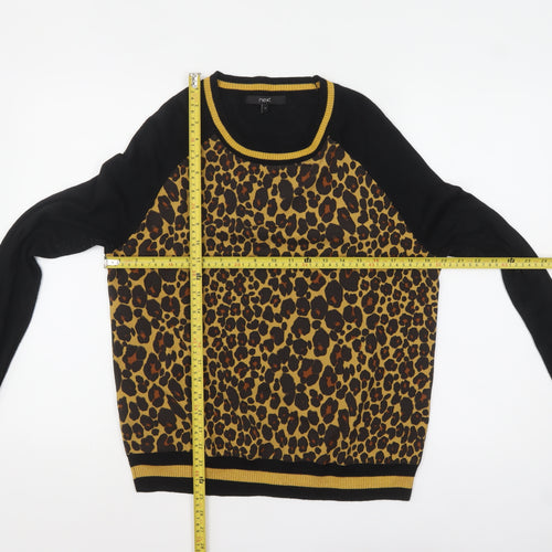 Next Women's Multicoloured Leopard Print Crew Neck Jumper Size 12