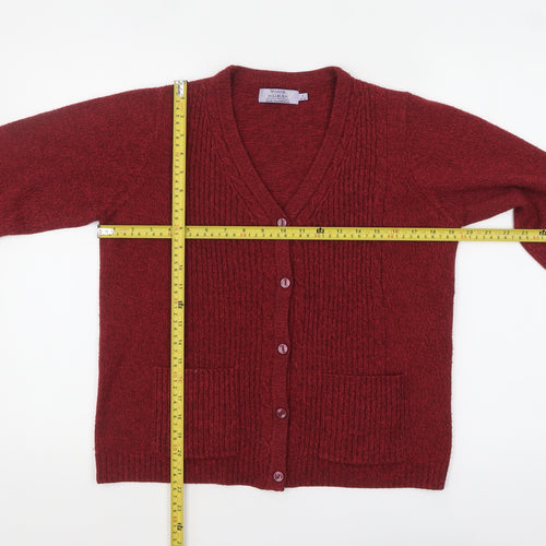 Honor Millburn Women's Red Acrylic Button Cardigan Size S 10-12