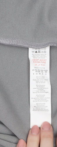 PrettyLittleThing Women Grey Size 8 Open Front Crepe Jacket