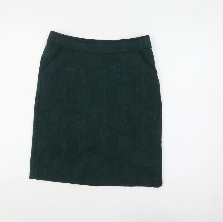 White Stuff Women’s Green Size 8 Jacquard Pencil Skirt