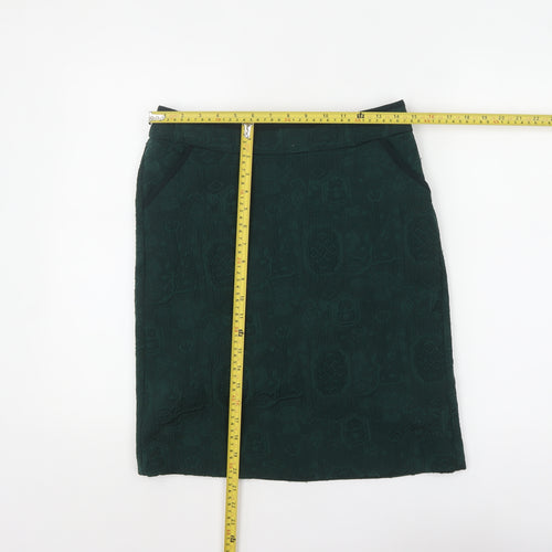 White Stuff Women’s Green Size 8 Jacquard Pencil Skirt