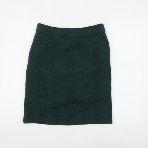 White Stuff Women’s Green Size 8 Jacquard Pencil Skirt