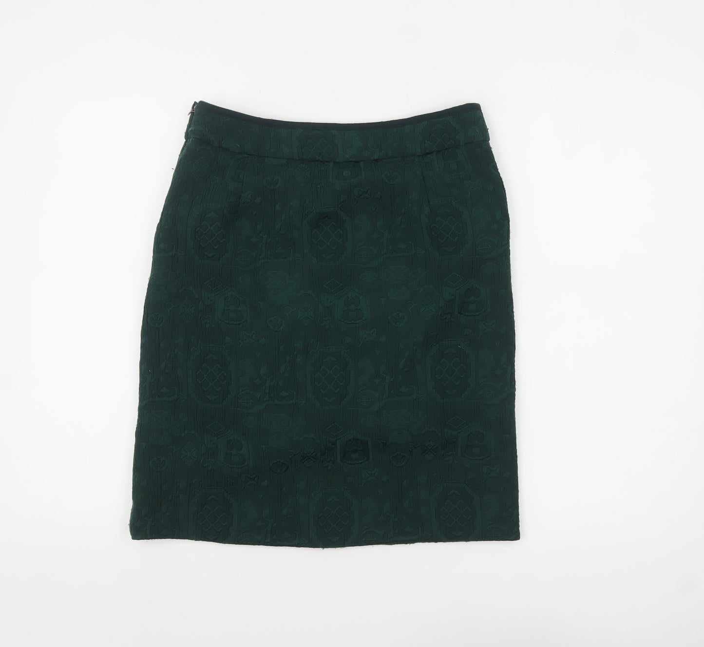 White Stuff Women’s Green Size 8 Jacquard Pencil Skirt