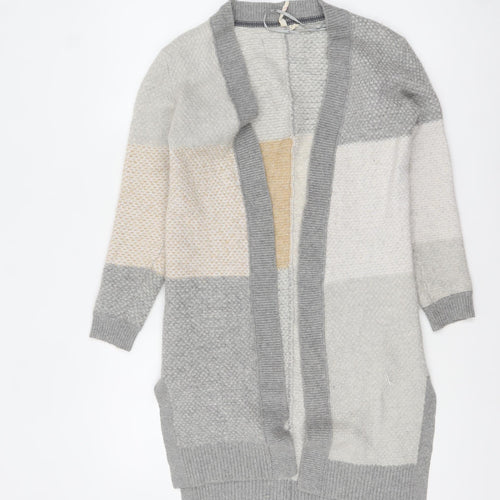 White Stuff Women Grey Size 8 Chunky Knit Longline Cardigan