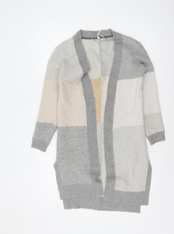 White Stuff Women Grey Size 8 Chunky Knit Longline Cardigan