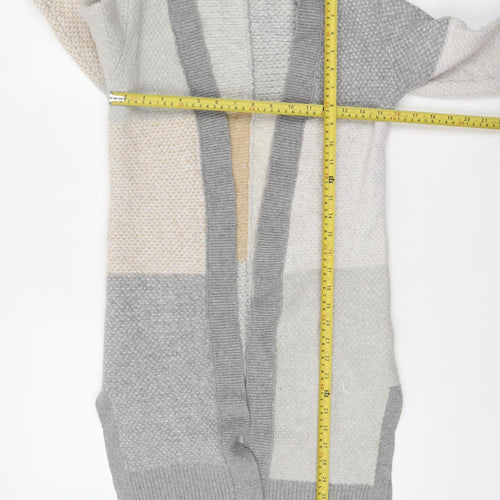 White Stuff Women Grey Size 8 Chunky Knit Longline Cardigan
