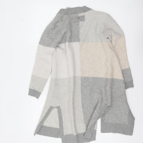 White Stuff Women Grey Size 8 Chunky Knit Longline Cardigan