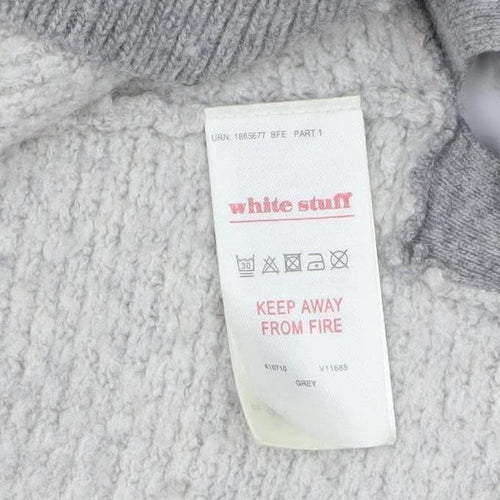 White Stuff Women Grey Size 8 Chunky Knit Longline Cardigan