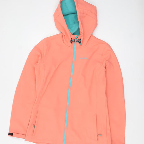 O'Neill Women's Orange Softshell Hooded Jacket Size 12 Regular Fit