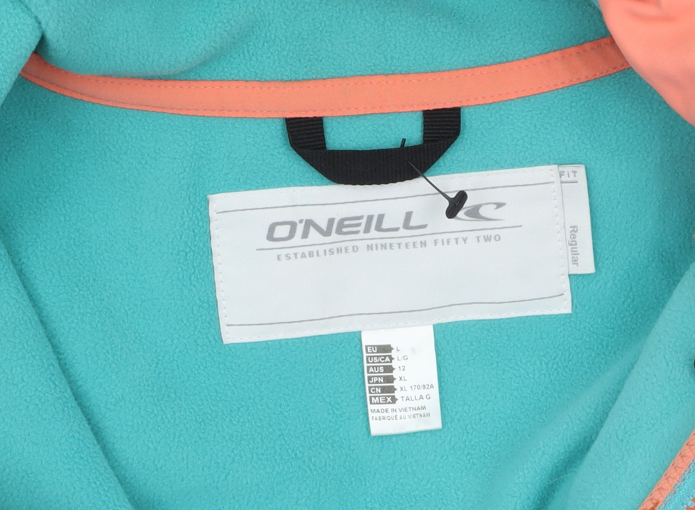 O'Neill Women's Orange Softshell Hooded Jacket Size 12 Regular Fit