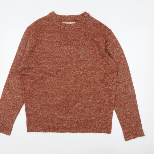 Sandstone Mens Orange Acrylic Knit Crew Neck Jumper L