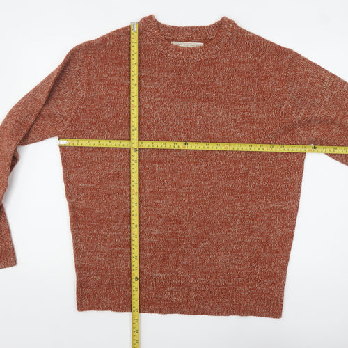 Sandstone Mens Orange Acrylic Knit Crew Neck Jumper L