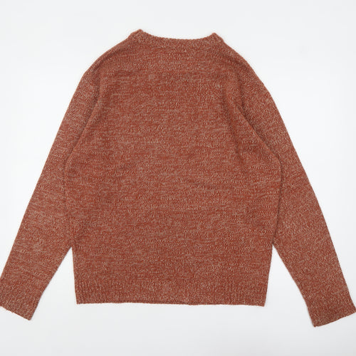 Sandstone Mens Orange Acrylic Knit Crew Neck Jumper L