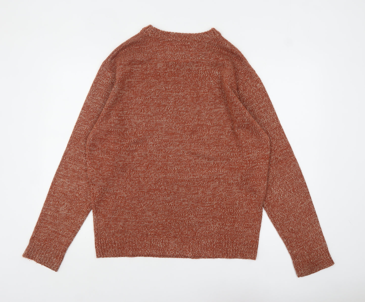 Sandstone Mens Orange Acrylic Knit Crew Neck Jumper L
