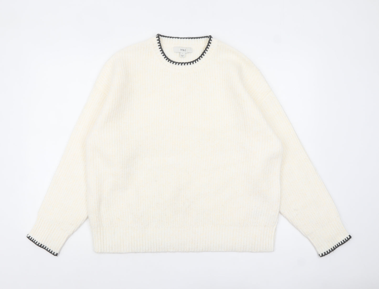 Marks and Spencer Womens Ivory L Crew Neck Knit Jumper