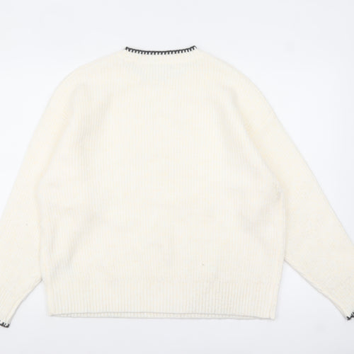 Marks and Spencer Womens Ivory L Crew Neck Knit Jumper