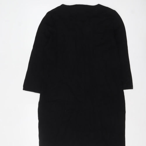 M&Co Women’s Black Embroidered Feather Jumper Size 14