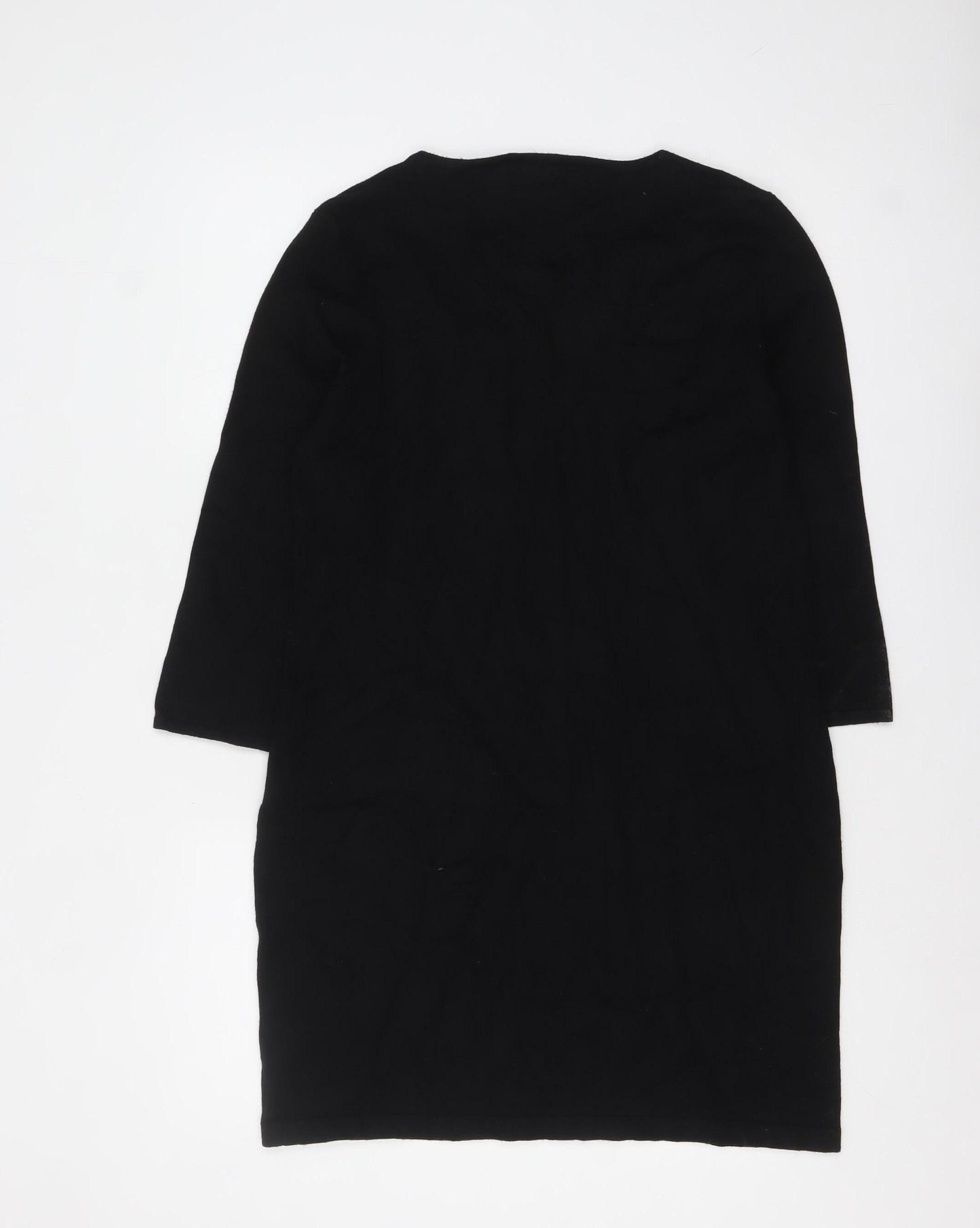 M&Co Women’s Black Embroidered Feather Jumper Size 14