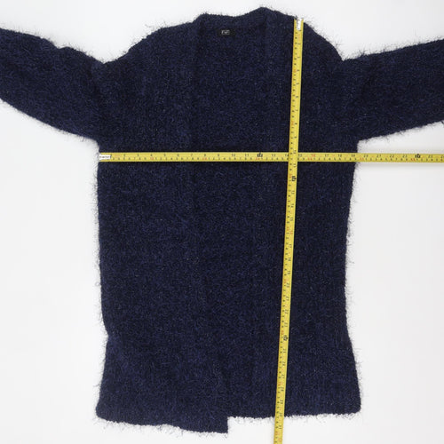 F&F Womens Blue Fuzzy Long Sleeve Open Cardigan Size 12