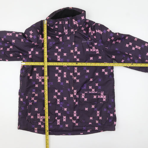 Crivit Girls Purple Geometric Waterproof Ski Jacket 12-14 Years