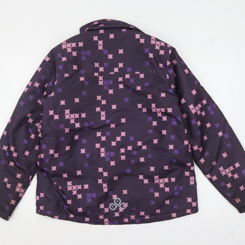 Crivit Girls Purple Geometric Waterproof Ski Jacket 12-14 Years