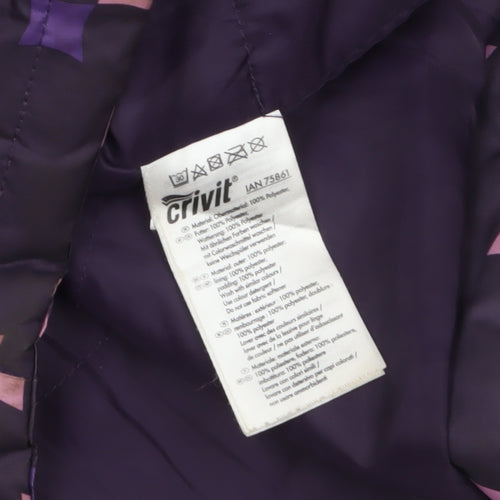 Crivit Girls Purple Geometric Waterproof Ski Jacket 12-14 Years