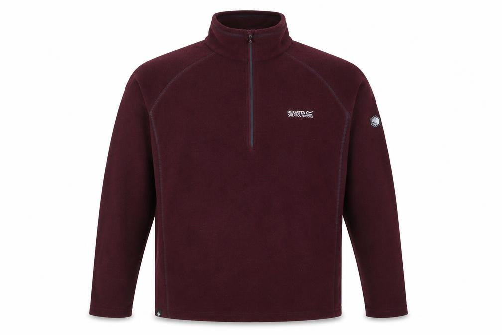Front view of Regatta Men's Brown Fleece 1/2 Zip Pullover XL Outdoor Sweatshirt