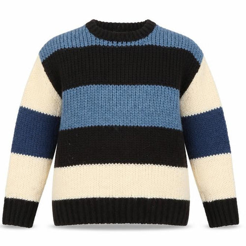 ZARA Women’s Multicoloured Chunky Knit Striped Wool Jumper Size 12