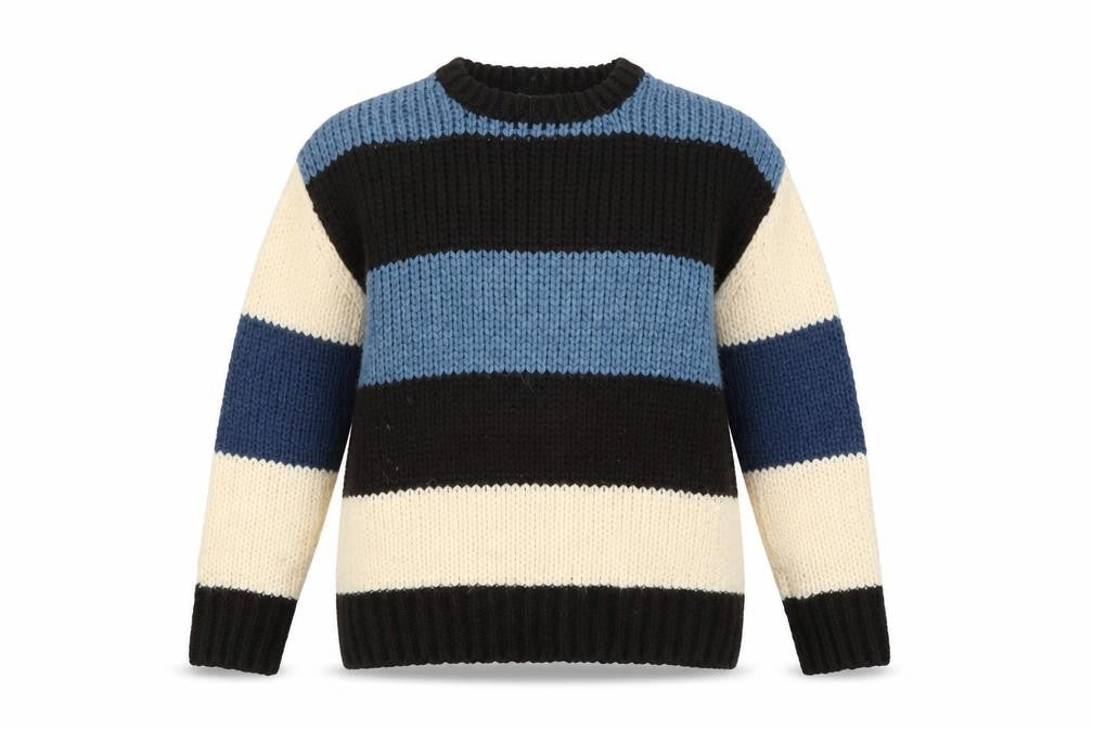 ZARA Women’s Multicoloured Chunky Knit Striped Wool Jumper Size 12