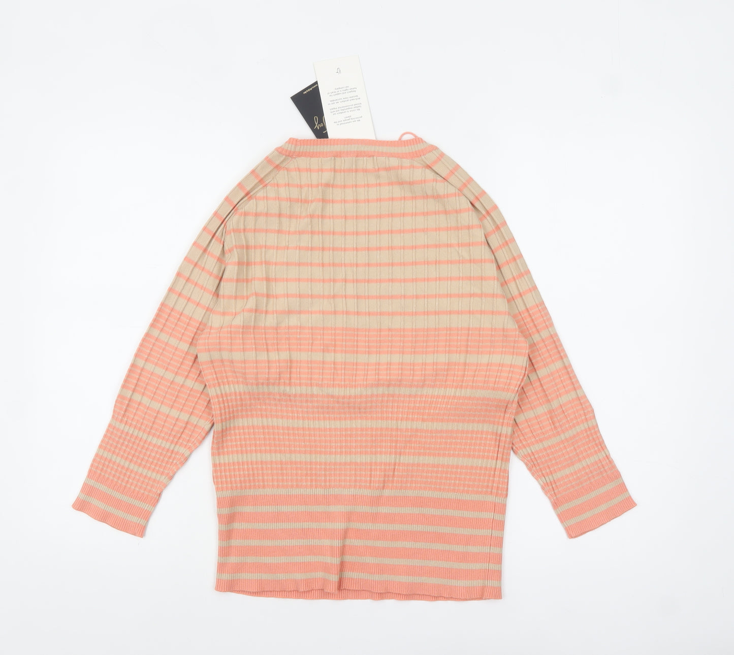 Vila Joy Women’s Multicoloured Striped Crew Neck Pullover Jumper Size 8