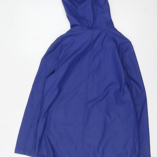 New Look Women Blue Waterproof Hooded Rain Coat Jacket Size 10