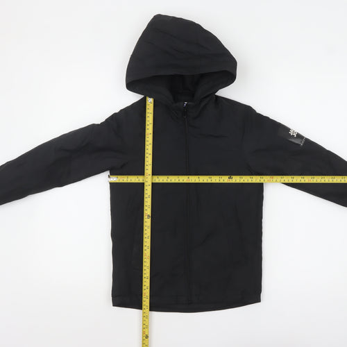 Jack & Jones Boys Black Hooded Puffer Jacket 8 Years Full Zip Lined Coat