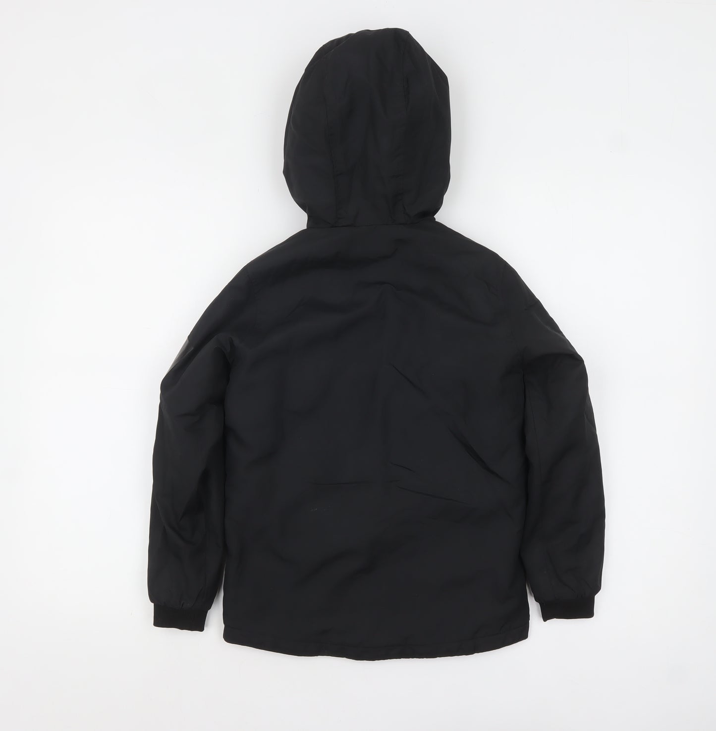Jack & Jones Boys Black Hooded Puffer Jacket 8 Years Full Zip Lined Coat
