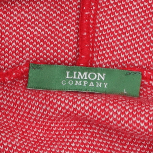Limon Company Women’s Red Hooded Pullover Jumper Size L Angel Design
