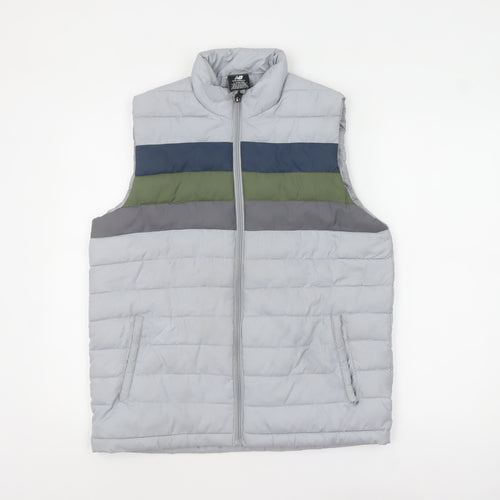 New Balance Womens Grey L Padded Lightweight Puffer Waistcoat