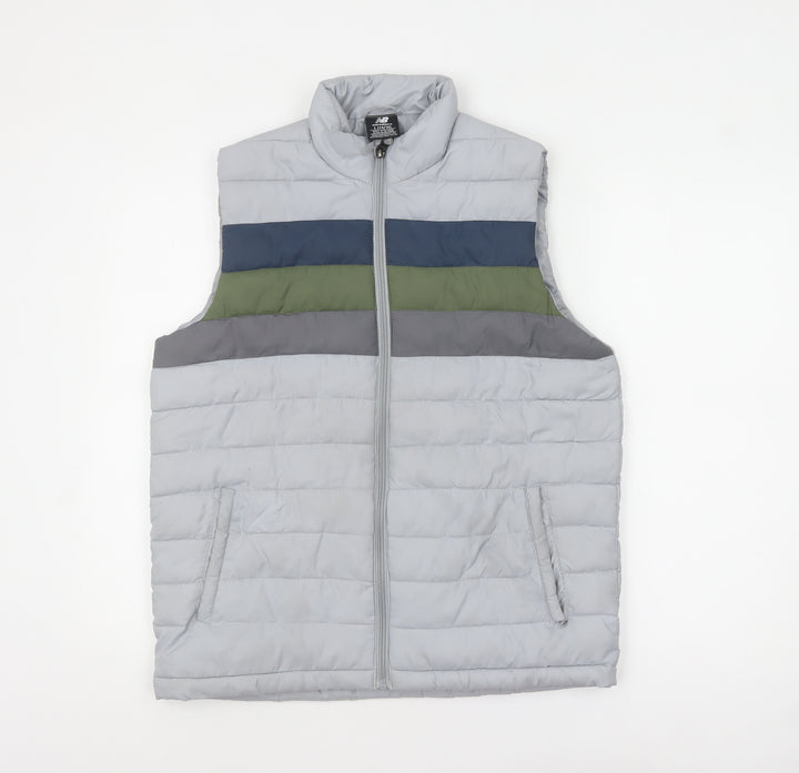 New Balance Womens Grey L Padded Lightweight Puffer Waistcoat