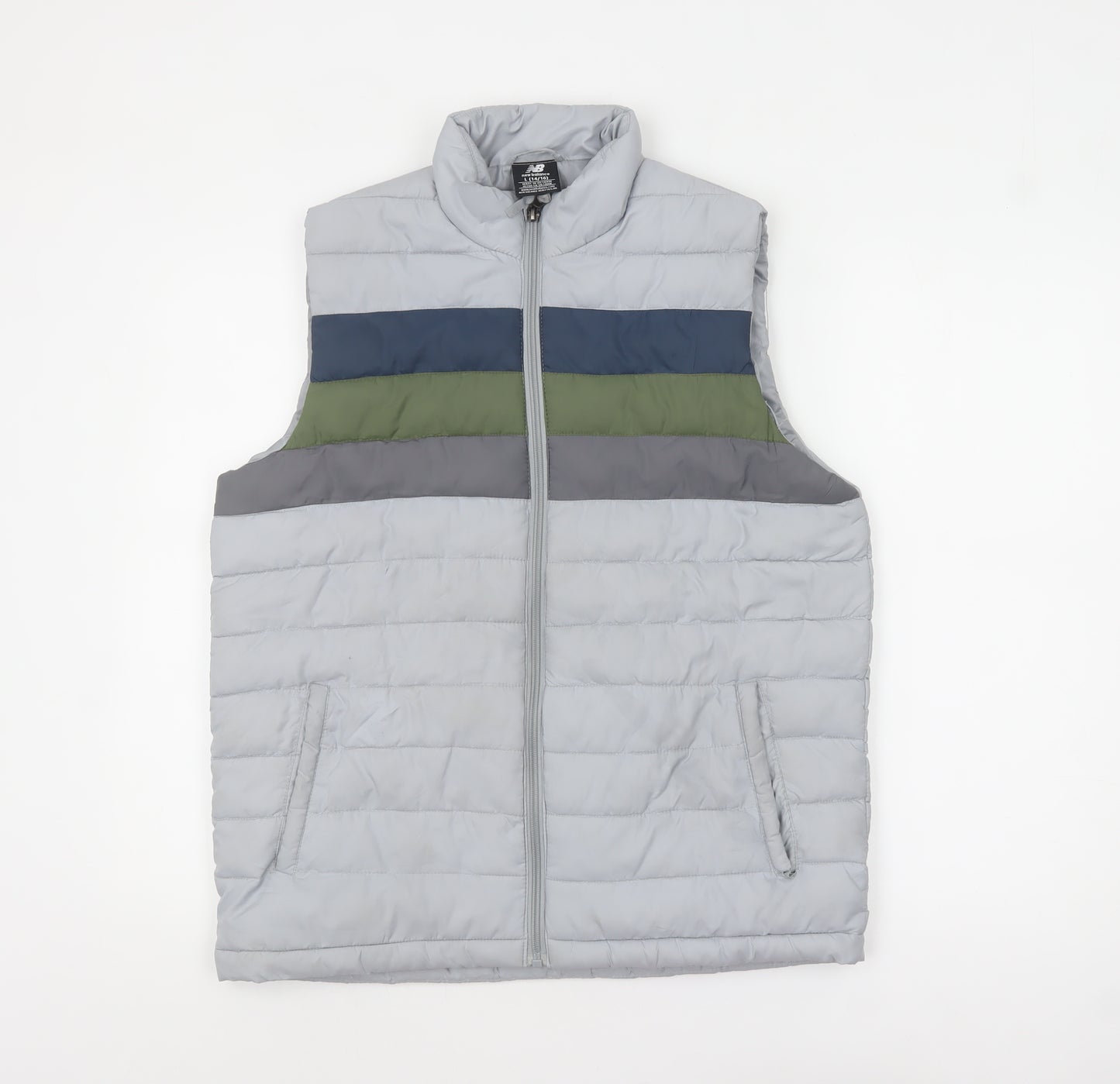 New Balance Womens Grey L Padded Lightweight Puffer Waistcoat