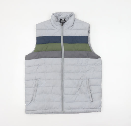 New Balance Womens Grey L Padded Lightweight Puffer Waistcoat