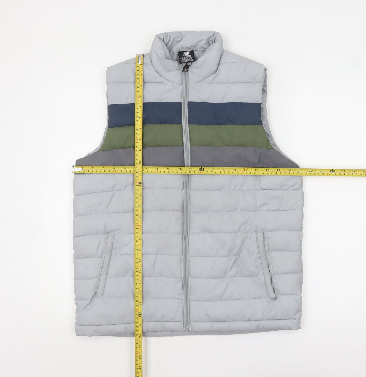 New Balance Womens Grey L Padded Lightweight Puffer Waistcoat