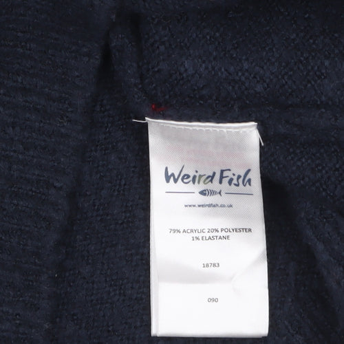 Weird Fish Women's Navy Fair Isle Knit Jumper Size 8 Acrylic Blend