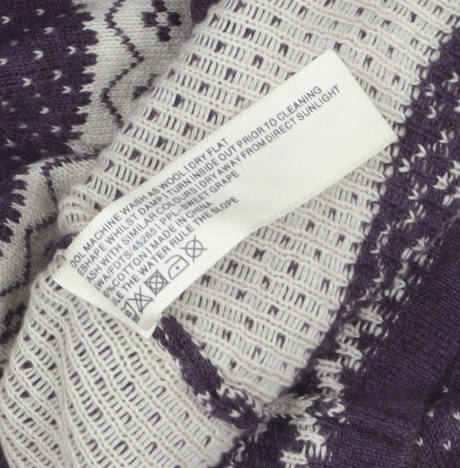 Fat Face Women’s Purple Fair Isle Wool Blend Tunic Jumper Size 10