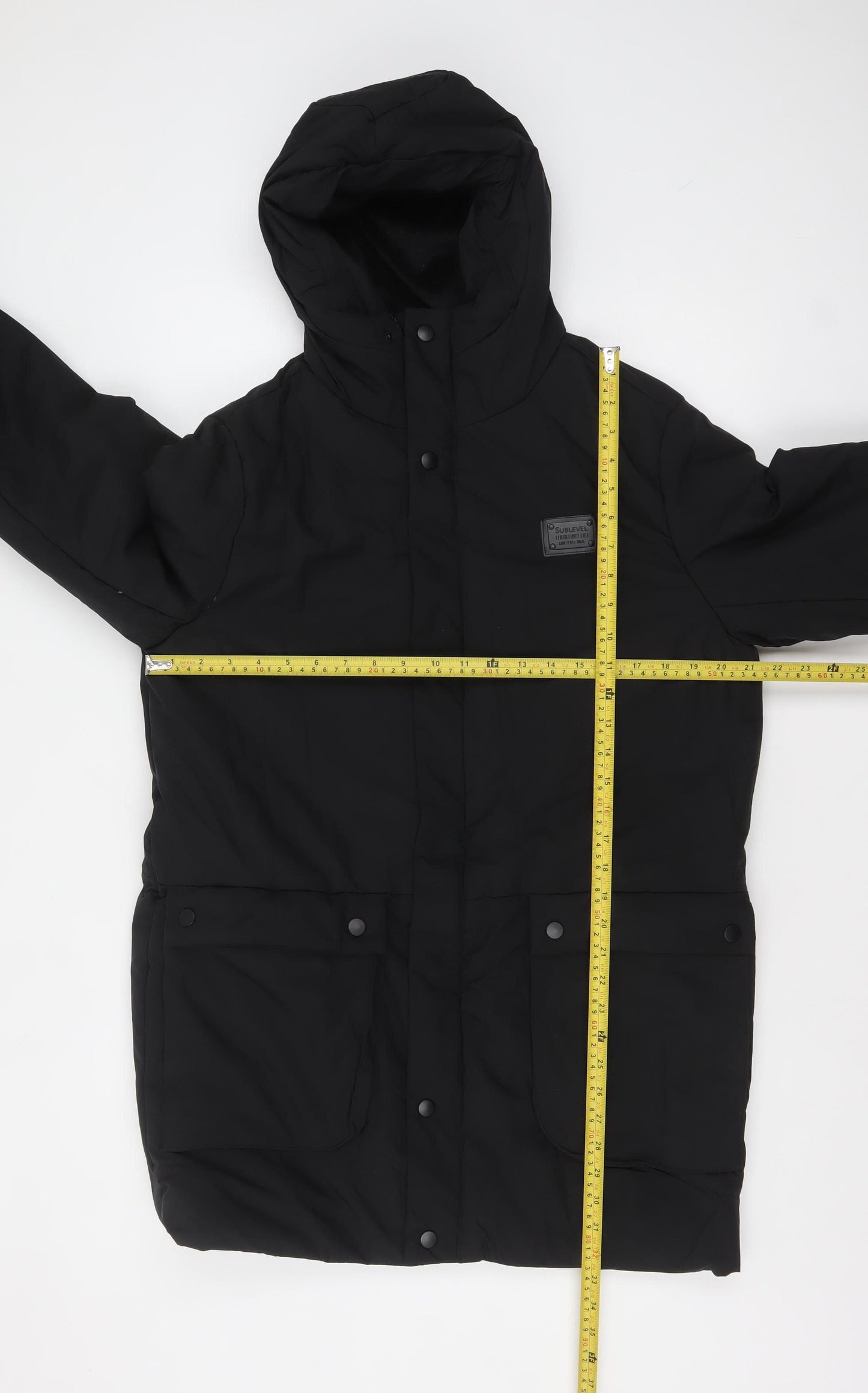 Jean Pascale Womens Black M Hooded Parka Coat Water Resistant
