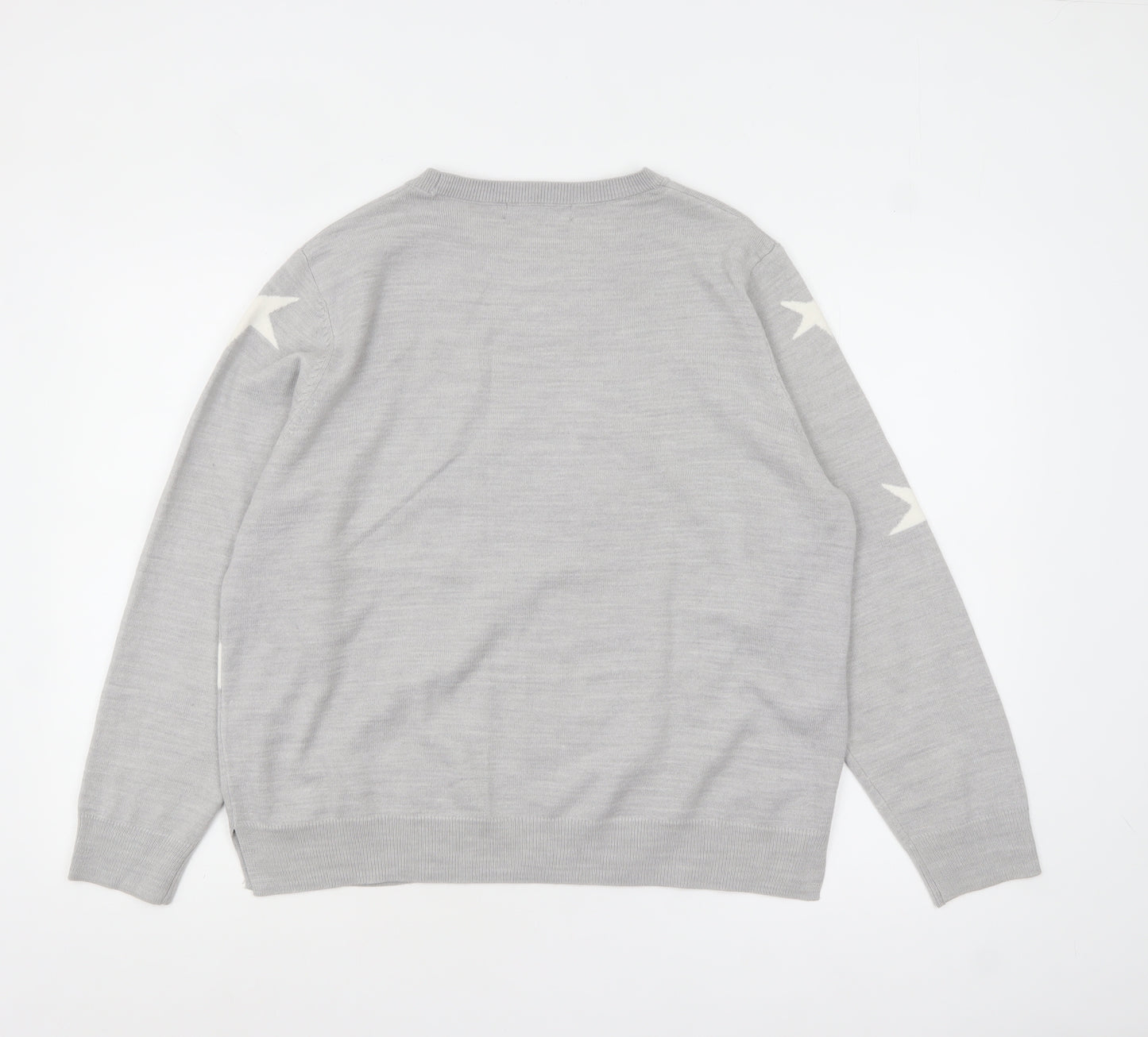 Marks and Spencer Women Grey Star Knit Pullover Jumper Size 18