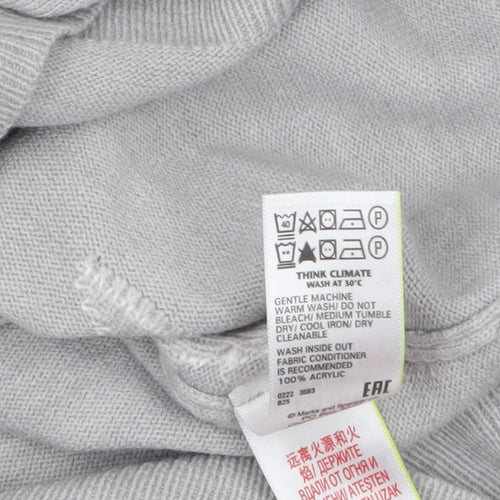 Marks and Spencer Women Grey Star Knit Pullover Jumper Size 18